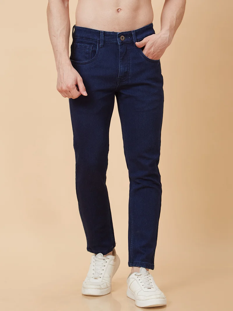 globus Globus Men Indigo Mid-Rise Tapered Fit Jeans